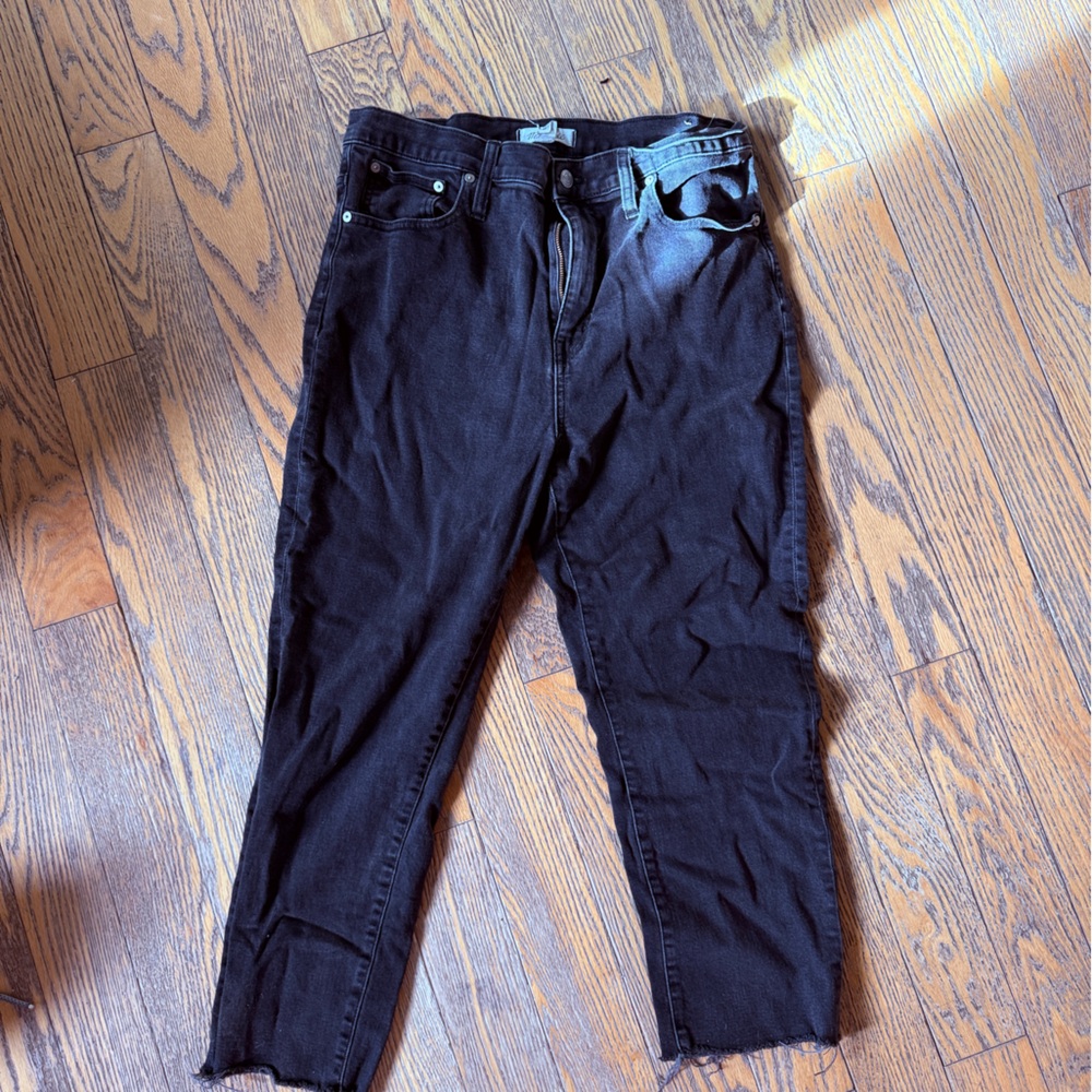 Madewell Charcoal High Rise Slim Crop Denim Jeans